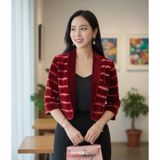 Áo khoác lửng cổ 2 ve đứng 54cm EDDA NLN11